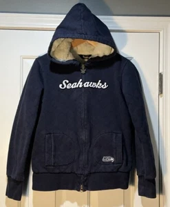 Seattle Seahawks Sherpa Sudadera con Capucha Chaqueta Cremallera Completa NFL Talla Mediana - Imagen 1 de 5