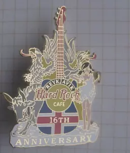 HARD ROCK CAFE REYKJAVIK 16th ANNIVERSARYBULL & GRAGON w. FLAG GIRL HRC Pin275k - Picture 1 of 1
