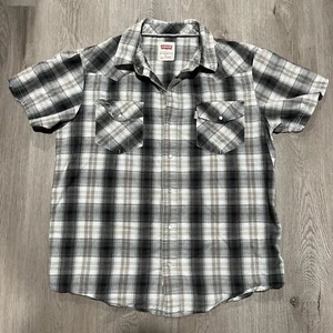 Levi’s Large Pearl Snap Short Sleeve Plaid Shirt - Picture 1 of 7
