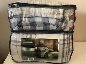 Madison Park Signature Willow Oak Cotton Comforter Set Beige Plaid - Picture 1 of 2