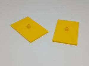 LEGO Train : 2x Plaque de bogie 6 x 4 - Réf 4025 jaune - Set 60051 7938 60197 - Imagen 1 de 1