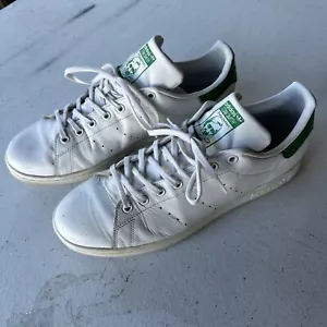 Size 13 White And Green Leather - adidas Stan Smith Fairway See Pics For Wear - Picture 1 of 13