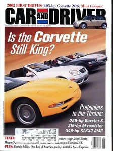 Car and Driver Magazine August 2001 BMW M roadster, Chevrolet Corvette, Mercedes - Picture 1 of 2