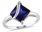 Lab-Created Sapphire Ring 1.80 Carat (ctw) in Stelring Silver
