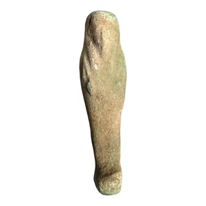 Antike Sammlerstück Ägyptische Uhabti Figur - handgeschnitzter Fayence glasierter Stein - Bild 1 von 6