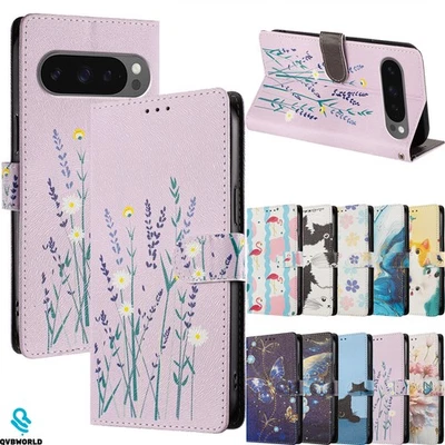 For Google Pixel 10 9 8 8A 7 7A 6 6A 5 5A Painting Flip Wallet Case Phone Cover - Image 1 of 4