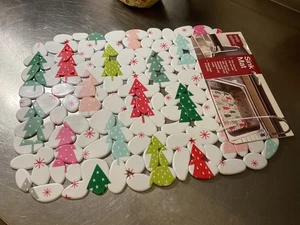 Simply Spotless Kitchen Sink Mat ONE (1PC) Christmas Colorful Pine Trees 15"x12" - Picture 1 of 5
