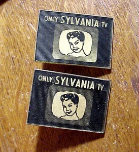 Nur SYLVANIA TV hat HALOLIGHT Flimmer Flasher GOLDTONE Fernseher Manschettenknöpfe - Bild 1 von 5