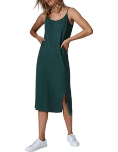 COUNTRY ROAD Green Linen Tank Singlet Dress SIZE SMALL sleeveless shift midi - Picture 1 of 6