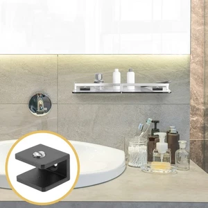 Soportes de abrazadera de vidrio de ducha de 8 piezas para estante flotante soporte de montaje en pared baño - Imagen 1 de 12