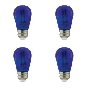 Satco S8023 - 1 Watt LED S14 Outdoor Transparent Blue String Light Bulb (4 Pack) - Picture 1 of 6