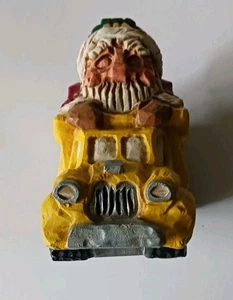 Vintage David Frykman Santa Claus Driving Yellow Dump Truck - Picture 1 of 6