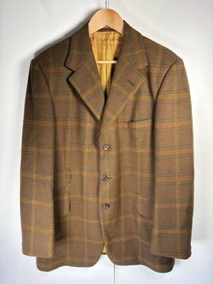 Bladen Jacket Mens Large Brown Check Supasax Tweed Blazer Sports Coat Carswell - Image 1 of 4