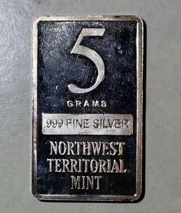Northwest Territorial Mint 5 Gram .999 Fine Silver Bar Vintage Rare Silver Bar - Picture 1 of 3