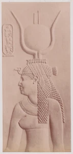 23,5x11 cm - EGYPTE Denderah - Cléopâtre - Vintage albumen print c.1880 - Imagen 1 de 1