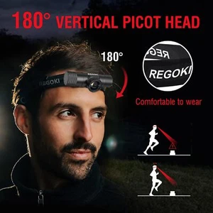 Lightweight Motion Sensor Headlamp – Waterproof, 8 Modes, Rechargeable - Picture 1 of 7