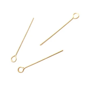 Eye Pin 18mm 24 Gauge Raw Brass 300 Pieces - Picture 1 of 2