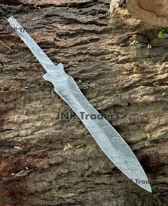 17-IN HANDMADE FORGED DAMASCUS BLADE BLANK DOUBLE EDGE DAGGER KNIFE BLANK - Picture 1 of 5