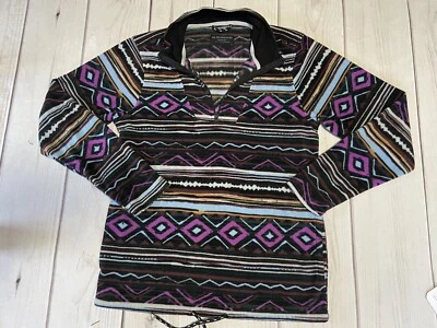 Sudadera Pullover No Boundaries Para Hombres Púrpura Azteca Polar Polar Cuarto Cremallera S Foto 1 de 4