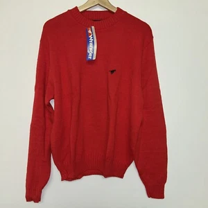 Vintage 1980’s Wrangler Red Knit Sweater, Deadstock NWT, Size Large - Picture 1 of 2