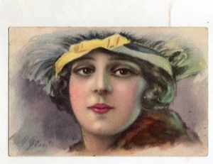 CI0110 illustratore M.GINI DONNA MORA CON CAPPELLO VG 1919 PER MAGOGNINO - Picture 1 of 1