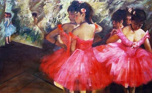 Edgar Degas repro Figures & Portraits Oil Painting - Dancers in Pink- size 36x24 - Picture 1 of 4
