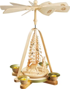 Pyramide mit geschnitzten Rehen natur 28 cm #1662 - Bild 1 von 3