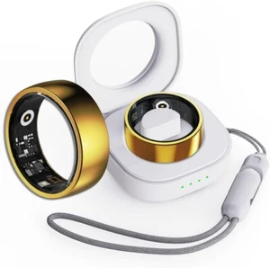 Anello Smart Oro Fitness Ring Android iOS Frequenza Cardiaca Ossigeno Sangue Pressione Sanguigna - Foto 1 di 7