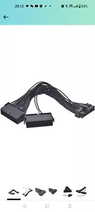 Dual PSU Adapter Power Supply 24 Pin Extension Cable for ATX Motherboard,... - Picture 1 of 7
