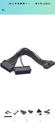 Dual PSU Adapter Power Supply 24 Pin Extension Cable for ATX Motherboard,... - Image 1 of 4