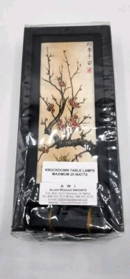 Cherry Blossom Wood Bedside or Table Lamp Japanese New 12" - Image 1 of 4