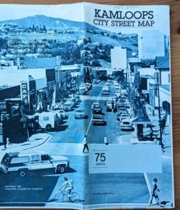 Mapa de calles vintage de la ciudad de Kamloops Columbia Británica 1981 - Imagen 1 de 6