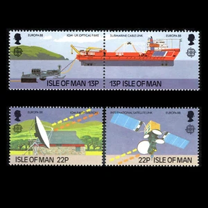 Isla de Man 1988 - Estampillas de Europa transporte y comunicación - Sc 364a/5a montadas sin montar o nunca montadas - Imagen 1 de 2