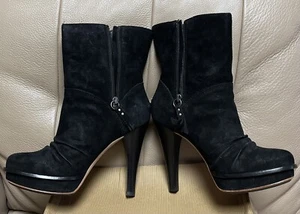 UGG® AUSTRALIA BIANKA BLACK PLATFORM HEELED BOOTS UK 6.5 EU 39 US 8 RRP £245 NEW - Picture 1 of 8