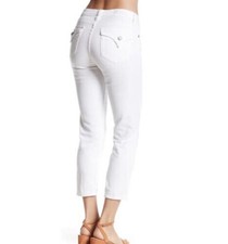 KUT From The Kloth 14 Bardot Skinny Boyfriend Jeans White Denim Crops Capri NWT