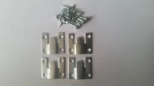 4 x Schwerlasthaken Metall Chrom Oberfläche Bilderrahmen Wandhalterungen + Schrauben - Bild 1 von 3