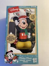 Gemmy Disney Christmas Mickey Mouse in Santa Hat 21'' Air Blown Inflatable USB