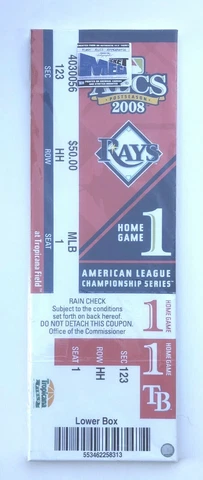 Tampa Bay Rays 2008 ALCS MEGA Ticket Postseason Baseball 32x11 Cover
