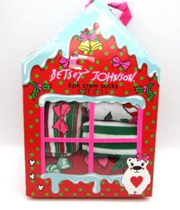 Betsey Johnson Christmas Socks 6 Pairs Lot Holiday Gift NIB - Picture 1 of 2