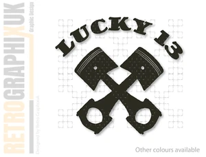 Lucky 13 Aufkleber Hot Rod Van Vintage Bobber Chopper Scooter Boy 110mm - Bild 1 von 5