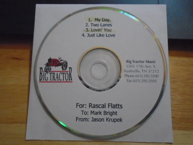 RARE for Rascal Flatts DEMO CD country 4x UNRELEASED publishing BT Nashville ! Foto 1 de 1