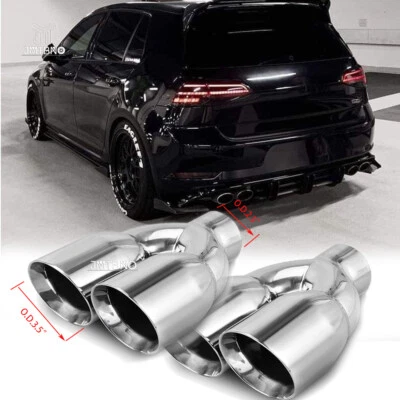 Punta de escape soldada 2,5 pulgadas 3,5 salidas 9,5" longitud para Volkswagen Jetta GLI 2012-2018 Foto 1 de 4