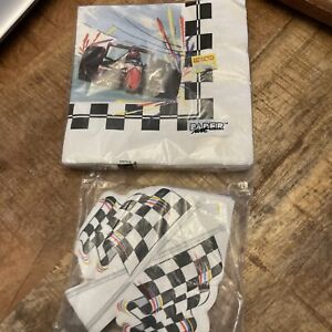 Lot Of 2 INDY CAR Paper Napkins for Car Racing Birthday Parties