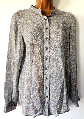 Camisa Blusa Boho con Botones Floral 100% Seda Colección Jeans MiH. Talla S Foto 1 de 4