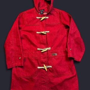Vintage cottage core denim & co hooded coat size large 100% cotton - Picture 1 of 3