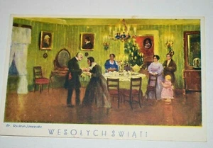 Vintage Poland Merry Christmas Wesolych Swiat  Family Dinner - Rychter Janowska - Picture 1 of 6