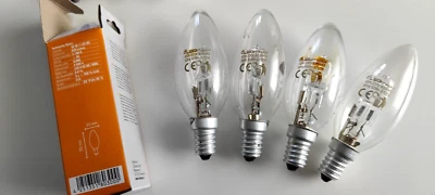 4 x E14 E 14 LED Kerze Birne Kerzenlampe Klar 40 Watt warmweiß 2700K 629 lm B - Bild 1 von 4
