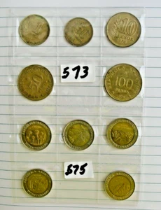 10 coins Argentina 5 10 50 100 pesos 1971-1981 year 2010 bimetal collectors - Picture 1 of 7