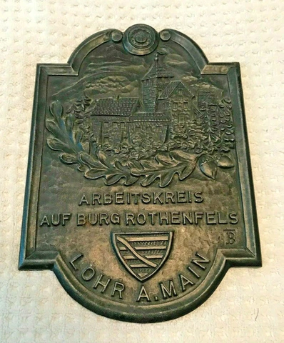 ANTIQUE METAL GERMAN CITY GATEWAY PLAQUE Cover