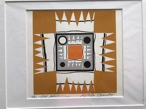 Serigrafía Modernista Impresión Atsuko Okamoto Contemporánea GEOMÉTRICA ABSTRACTA Arte Pop - Imagen 1 de 5